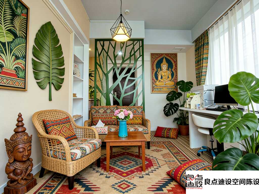 🌿把热带雨林搬进办公室?这装修软装设计也太会了!打工人看了都想赖着不走!